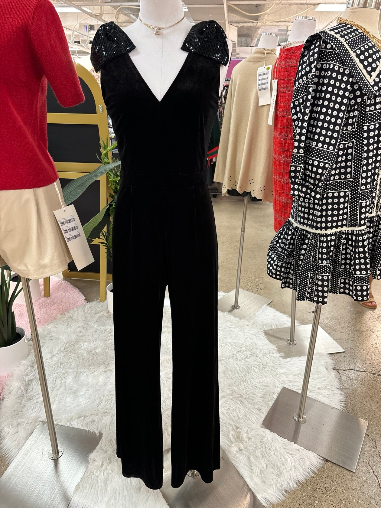 Bow Velvet Jumpsuit