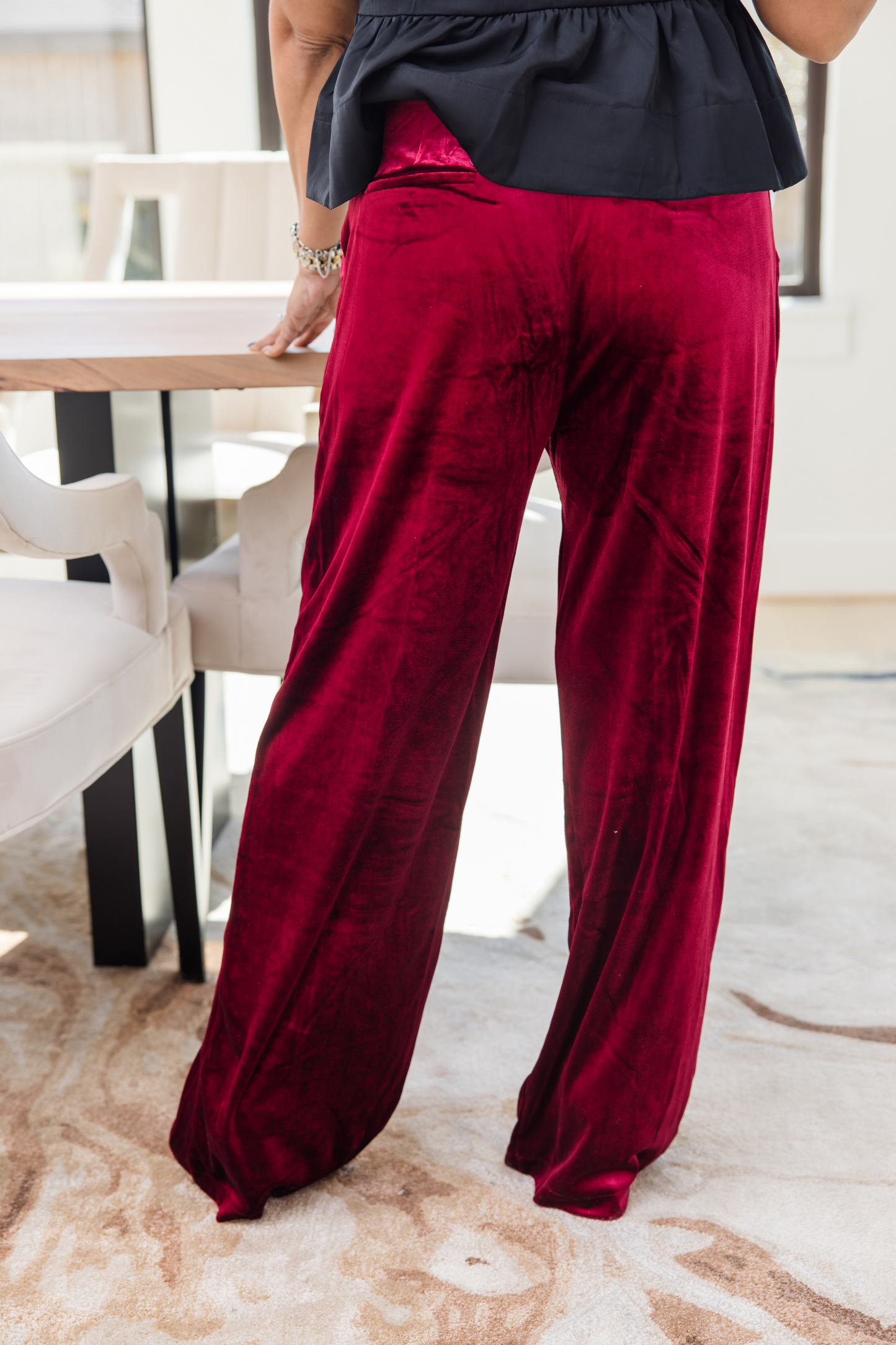 Sophia Velvet Wide-Leg Pants