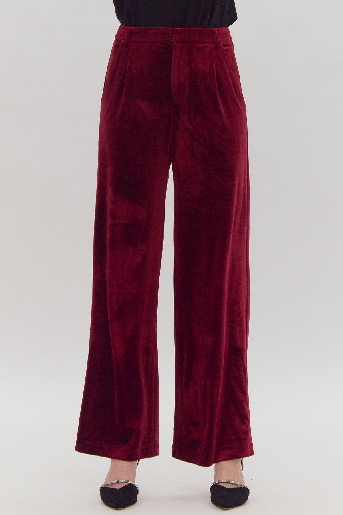 Sophia Velvet Wide-Leg Pants