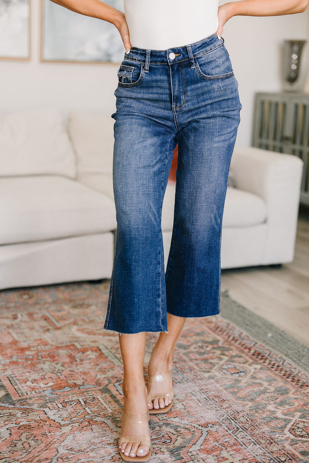 Hayes High Rise Wide Leg Crop Jeans - Simply Polished Boutique