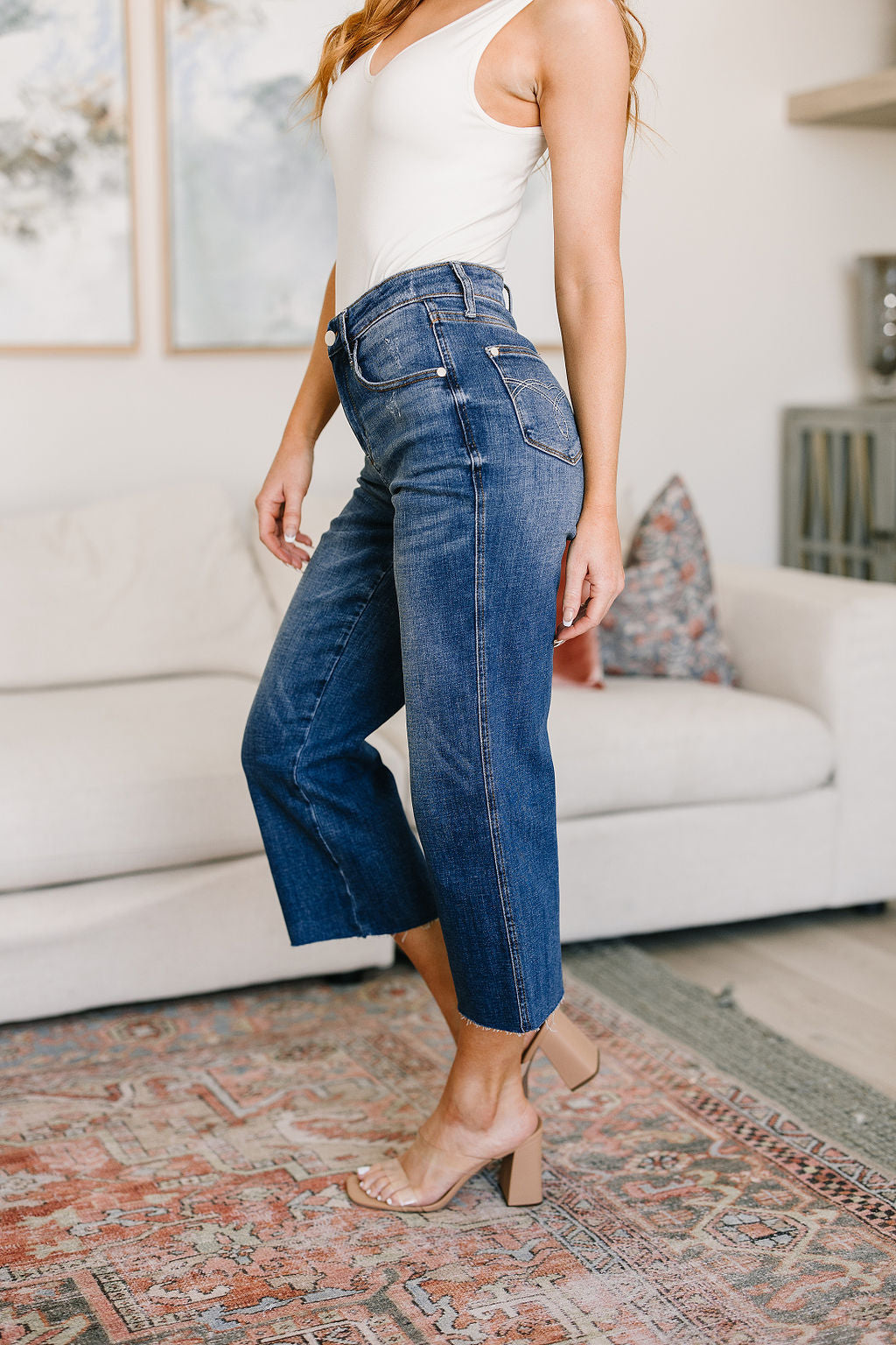 Hayes High Rise Wide Leg Crop Jeans - Simply Polished Boutique