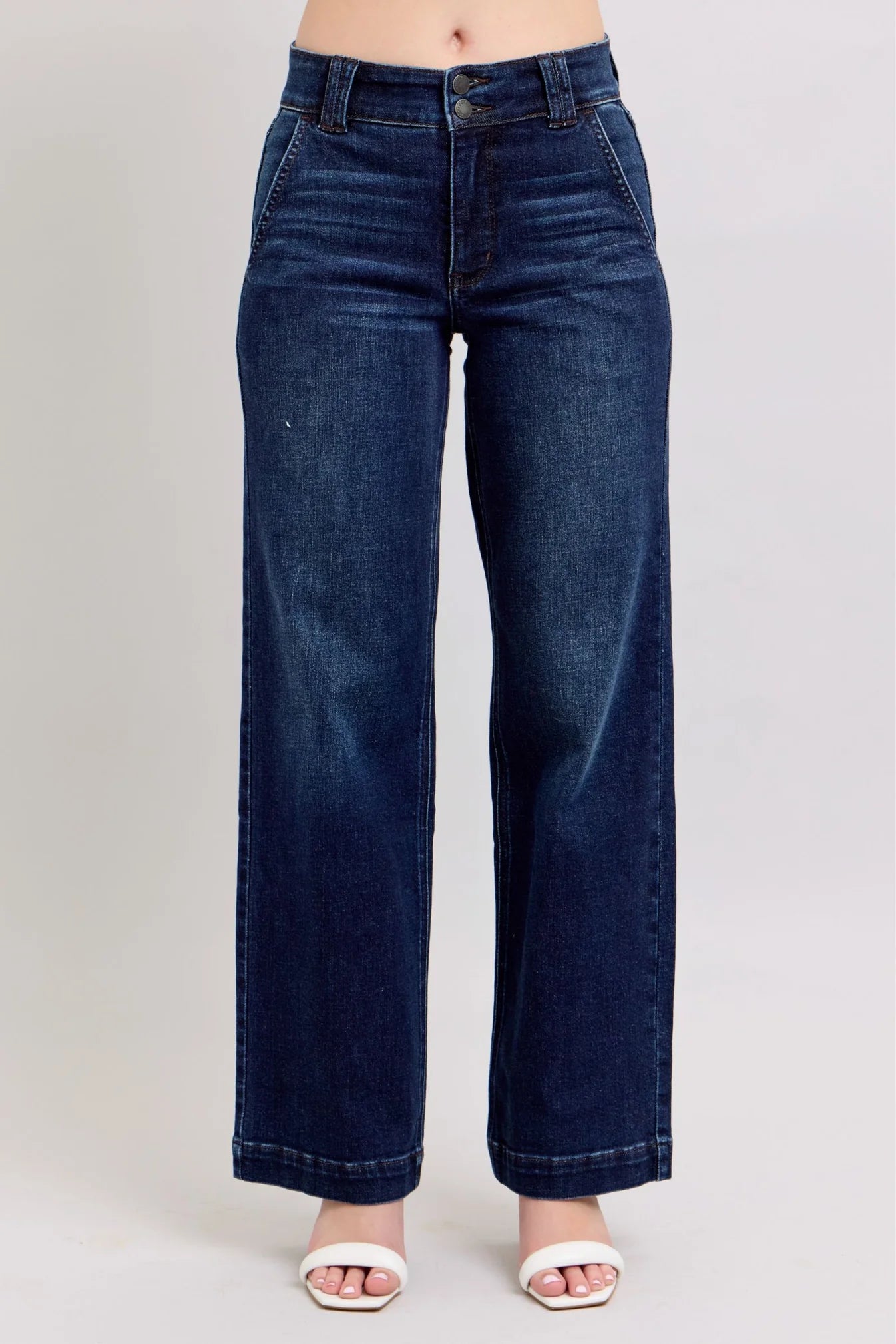 Judy Blue HW Wide Leg Trouser Jeans