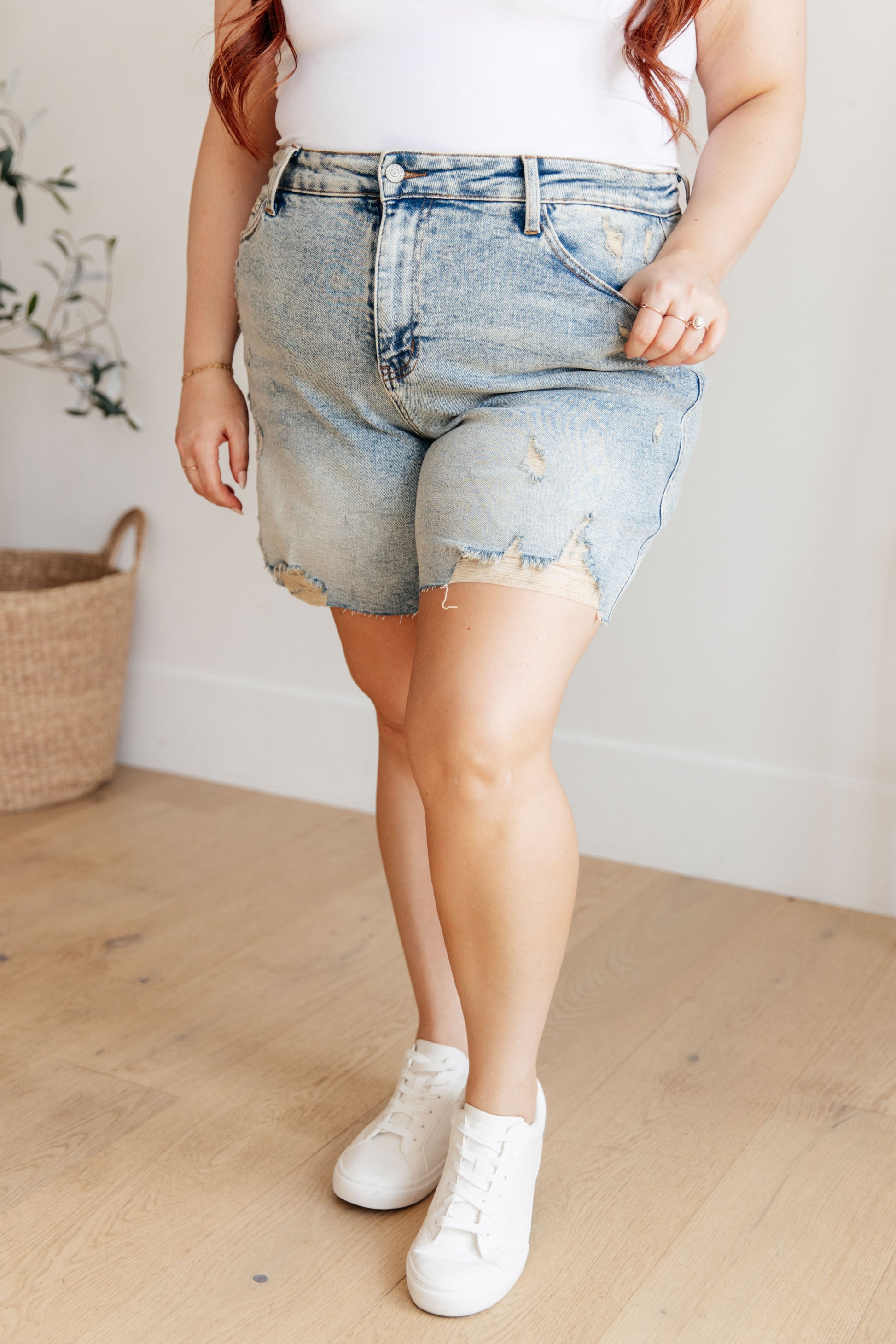 Cindy High Rise Mineral Wash Distressed Boyfriend Shorts - Simply Polished Boutique