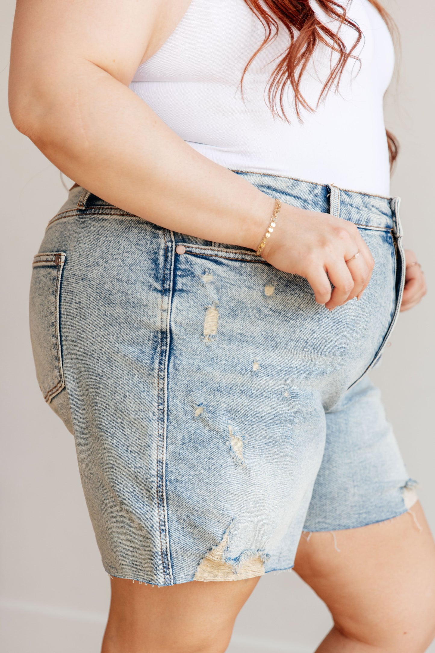 Cindy High Rise Mineral Wash Distressed Boyfriend Shorts - Simply Polished Boutique