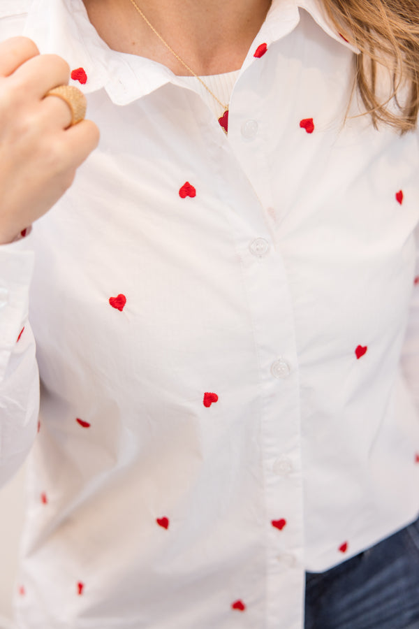 Heart Button Up Top