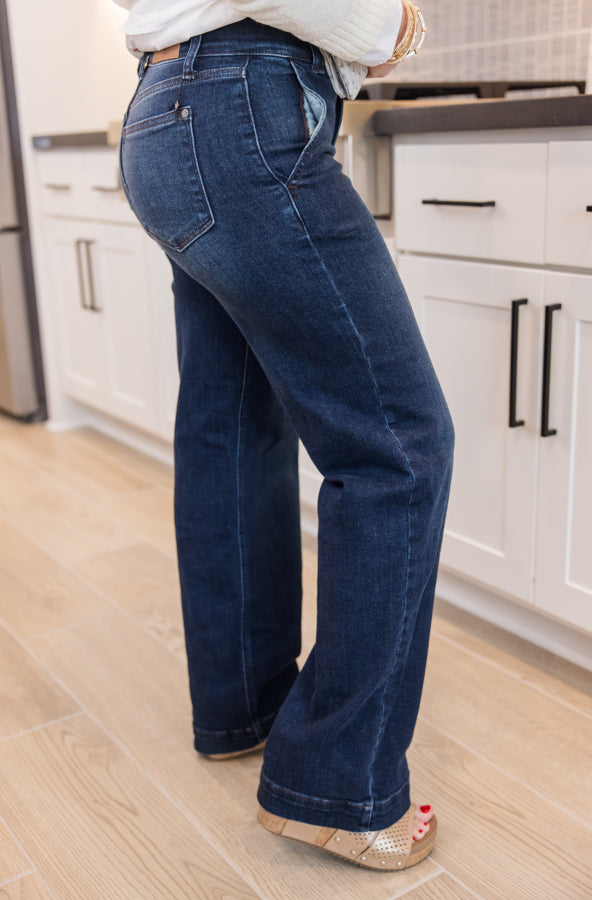 Judy Blue HW Wide Leg Trouser Jeans