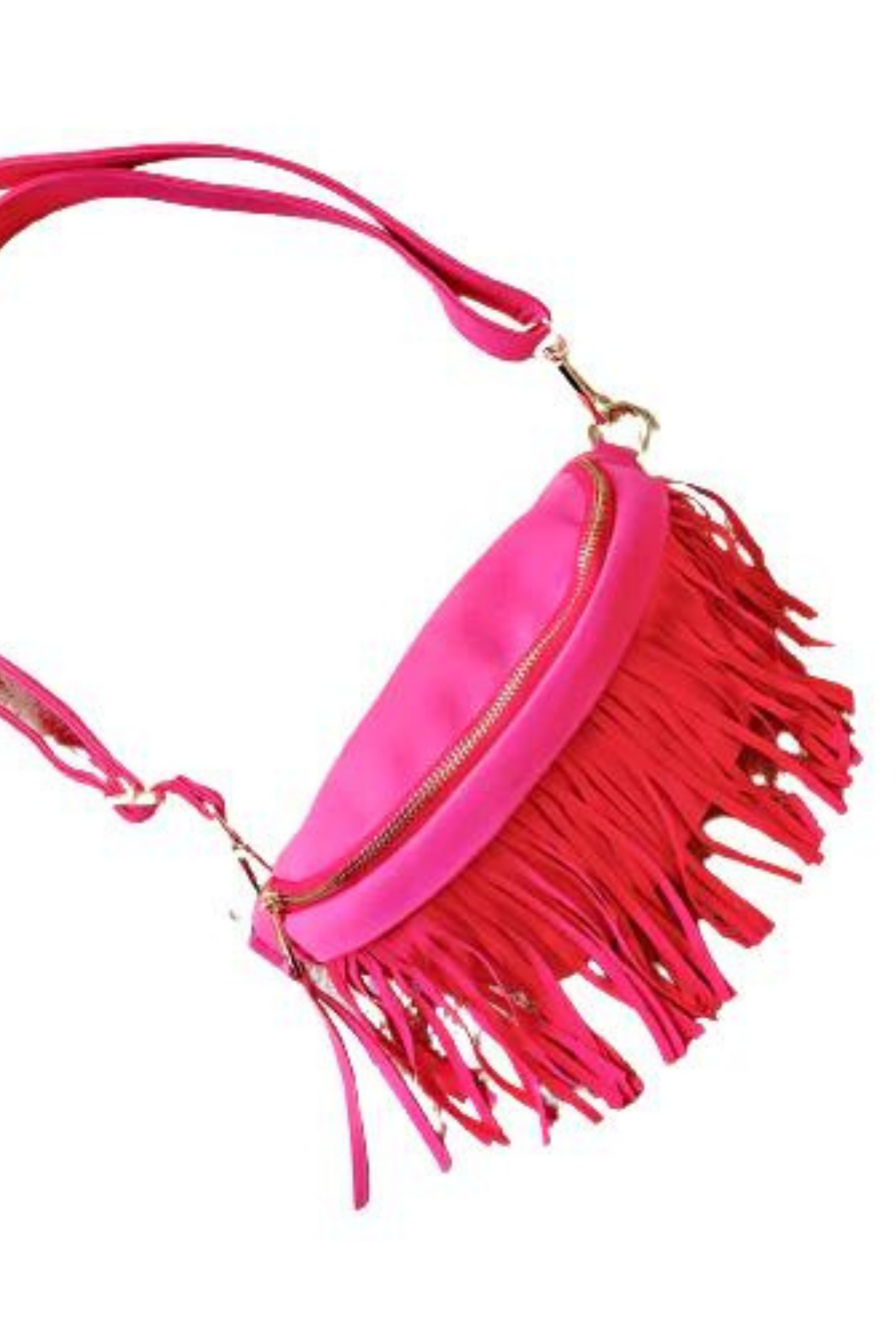 Fringe Bum Bag in Pink
